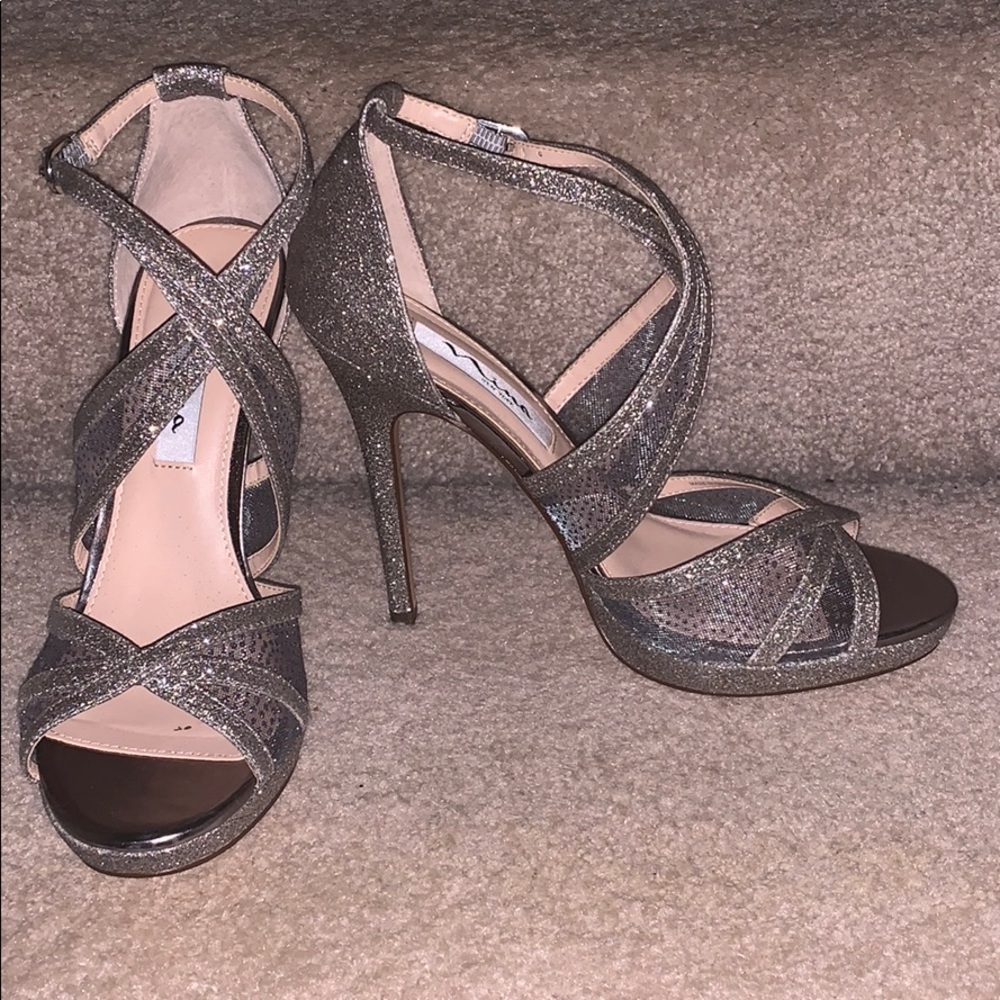 Silver high heels